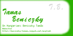 tamas beniczky business card