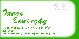 tamas beniczky business card